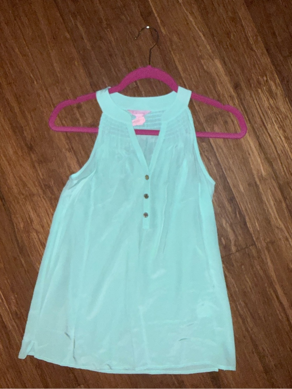 Lilly Pulitzer Mint Green Sleeveless Henley Blouse